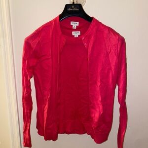 J.Crew Factory Vibrant Pink Cardigan and shell